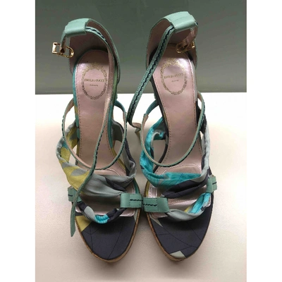 Pre-owned Emilio Pucci Cloth Sandal In Green