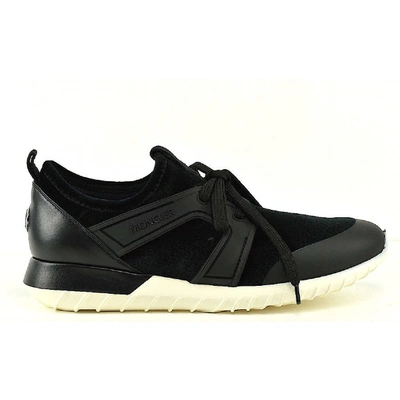 Pre-owned Moncler Leather Trainers In Black