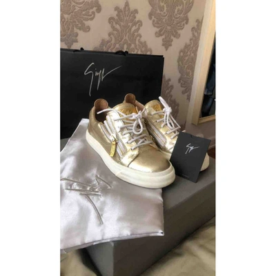 Pre-owned Giuseppe Zanotti Nicki Gold Leather Trainers