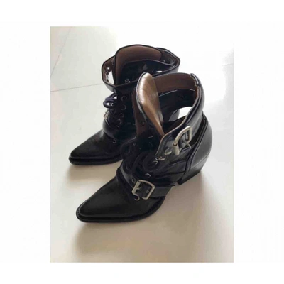 Pre-owned Chloé Rylee Black Leather Ankle Boots