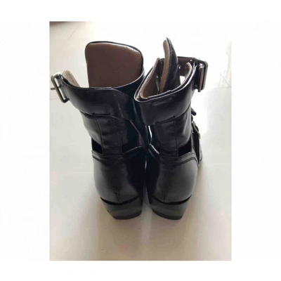 Pre-owned Chloé Rylee Black Leather Ankle Boots