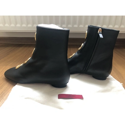 Pre-owned Valentino Garavani Black Leather Ankle Boots