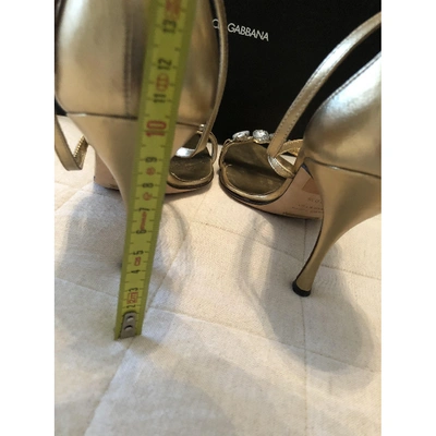 Pre-owned Dolce & Gabbana Leather Sandals In Gold