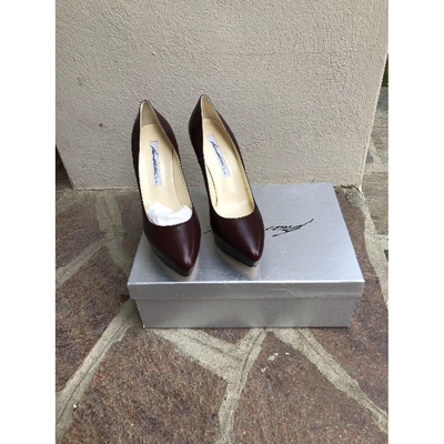 Pre-owned Brian Atwood Leather Heels In Brown
