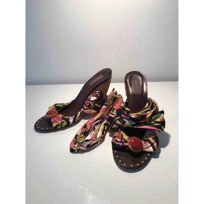 Pre-owned Emilio Pucci Cloth Sandals In Multicolour