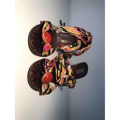 Pre-owned Emilio Pucci Cloth Sandals In Multicolour