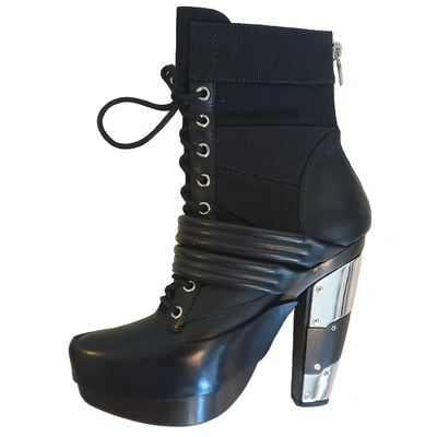 Pre-owned Rodarte Leather Ankle Boots In Black