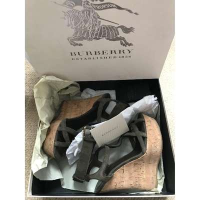 Pre-owned Burberry Sandals In Khaki
