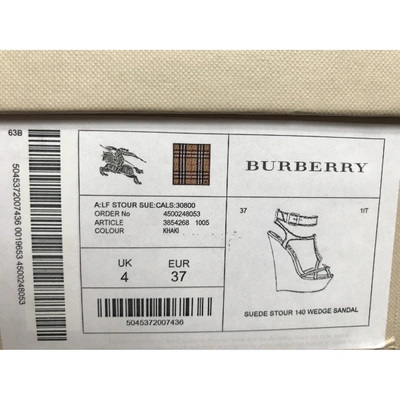 Pre-owned Burberry Sandals In Khaki