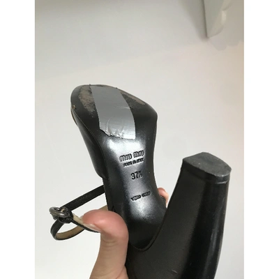Pre-owned Miu Miu Black Leather Sandals