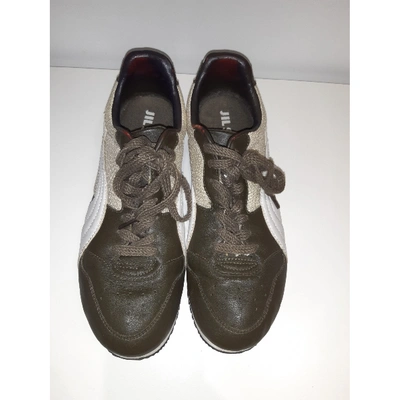Pre-owned Jil Sander Leather Trainers In Brown
