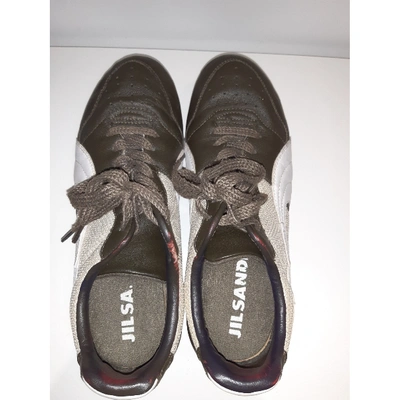 Pre-owned Jil Sander Leather Trainers In Brown