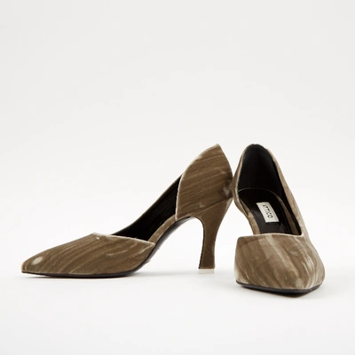 Pre-owned Attico Khaki Velvet Heels