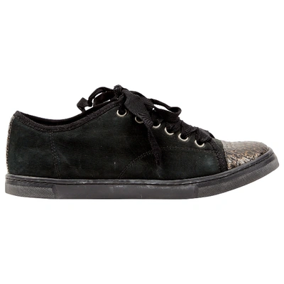 Pre-owned Lanvin Leather Trainers In Black