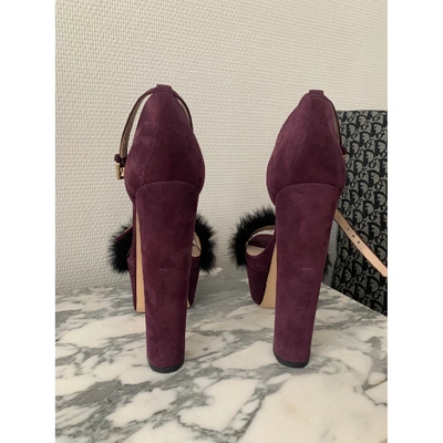 Pre-owned Elie Saab Purple Suede Sandals