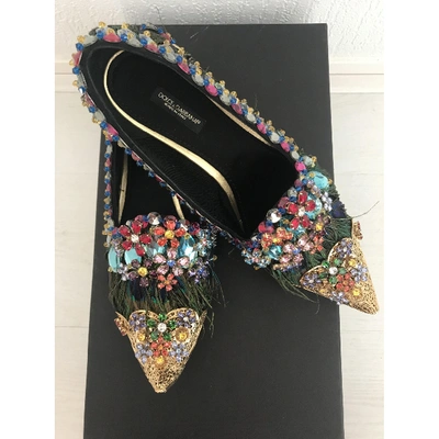 Pre-owned Dolce & Gabbana Leather Flats In Multicolour