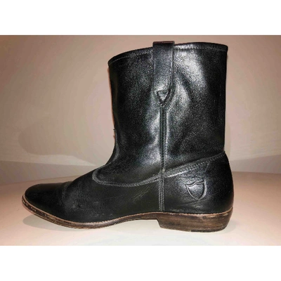 Pre-owned Htc Black Leather Ankle Boots