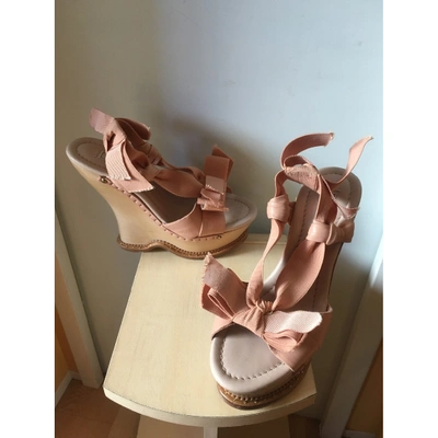 Pre-owned Nina Ricci Leather Sandals In Pink