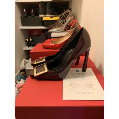 Pre-owned Roger Vivier Burgundy Patent Leather Heels