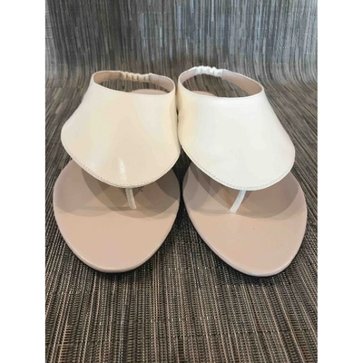 Pre-owned The Row Ravello Ecru Leather Sandals