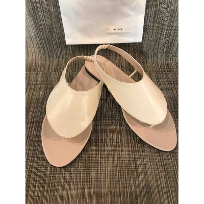 Pre-owned The Row Ravello Ecru Leather Sandals