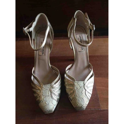 Pre-owned Giambattista Valli Leather Heels In Gold