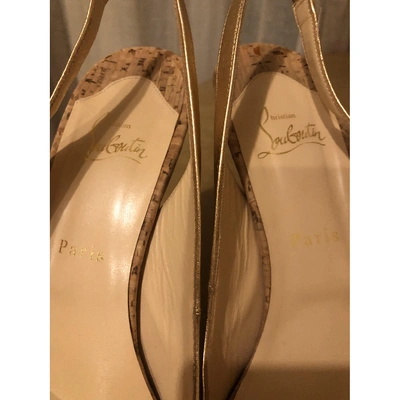 Pre-owned Christian Louboutin Private Number Gold Leather Heels