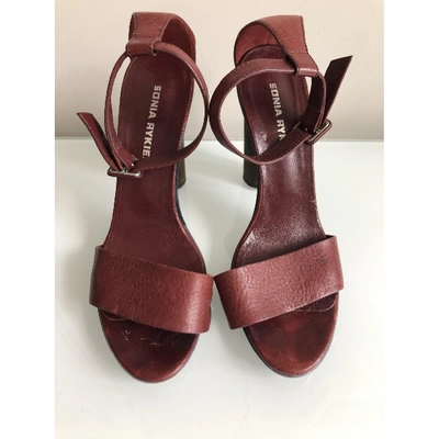 Pre-owned Sonia Rykiel Leather Sandals In Burgundy