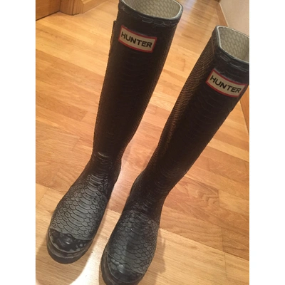 Pre-owned Hunter Black Rubber Boots