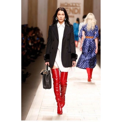 Pre-owned Fendi Leather Boots In Red