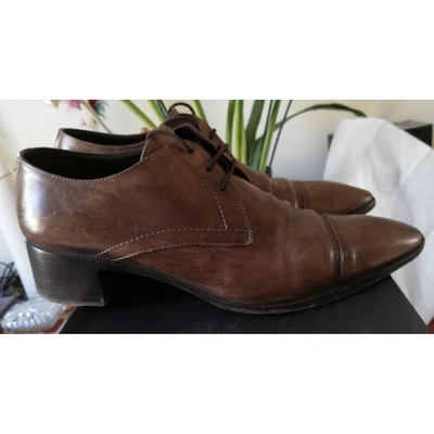 Pre-owned Jil Sander Leather Lace Ups In Brown
