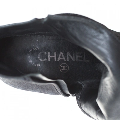 Pre-owned Chanel Black Leather Ankle Boots