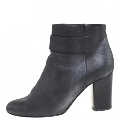 Pre-owned Chanel Black Leather Ankle Boots