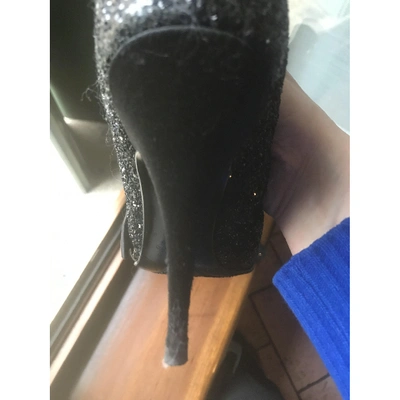 Pre-owned Giuseppe Zanotti Glitter Ankle Boots In Black