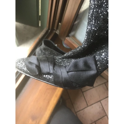 Pre-owned Giuseppe Zanotti Glitter Ankle Boots In Black