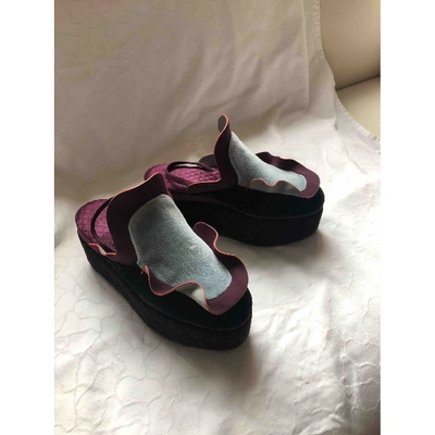 Pre-owned Fendi Multicolour Velvet Mules & Clogs