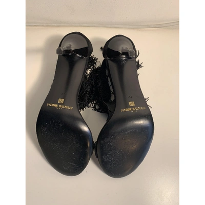 Pre-owned Balmain Black Leather Heels