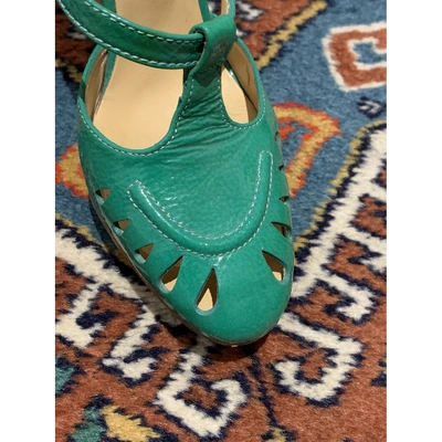 Pre-owned Philosophy Di Alberta Ferretti Turquoise Patent Leather Heels