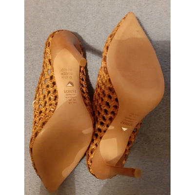 Pre-owned Schutz Leather Mules & Clogs In Camel