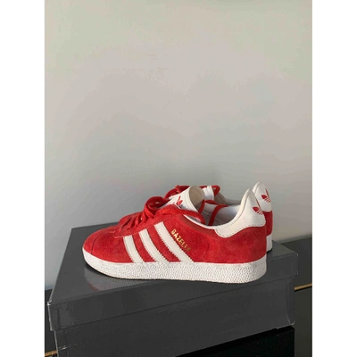 Pre-owned Adidas Originals Gazelle Red Suede Trainers