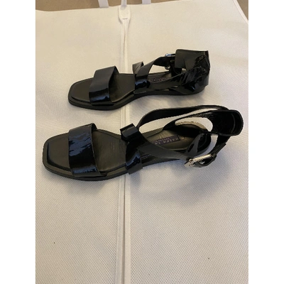 RALPH LAUREN Pre-owned Patent Leather Sandals In Black