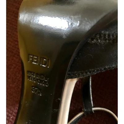 Pre-owned Fendi Black Cloth Sandals