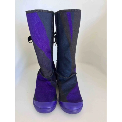 Pre-owned Kenzo Cloth Snow Boots In Multicolour