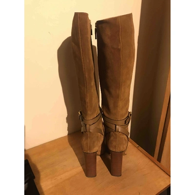 Pre-owned Gucci Camel Suede Boots