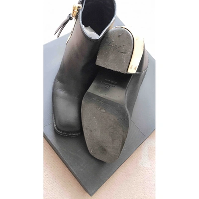 Pre-owned Giuseppe Zanotti Leather Ankle Boots In Black