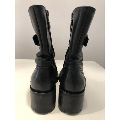 Pre-owned Cesare Paciotti Black Leather Ankle Boots