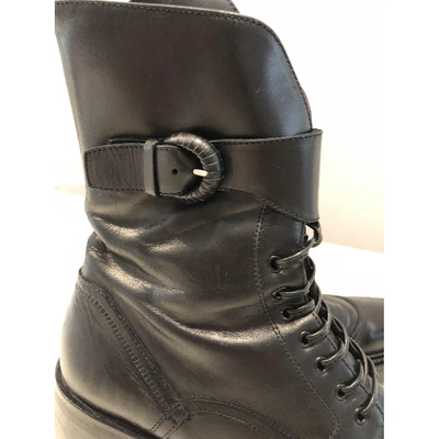 Pre-owned Cesare Paciotti Black Leather Ankle Boots