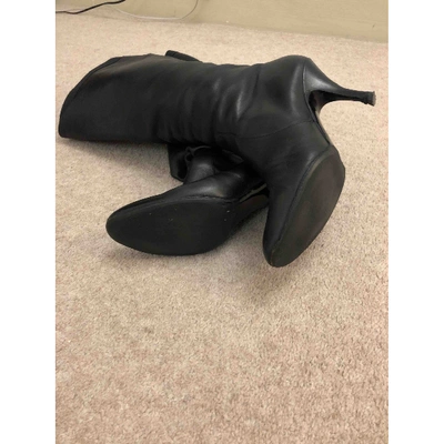 Pre-owned Ferragamo Black Leather Boots