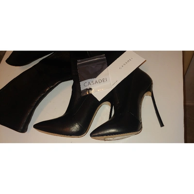 Pre-owned Casadei Black Leather Boots