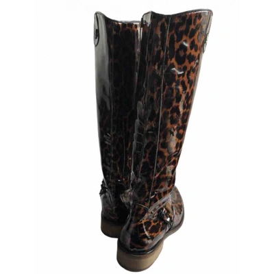 Pre-owned Blumarine Leather Boots In Brown